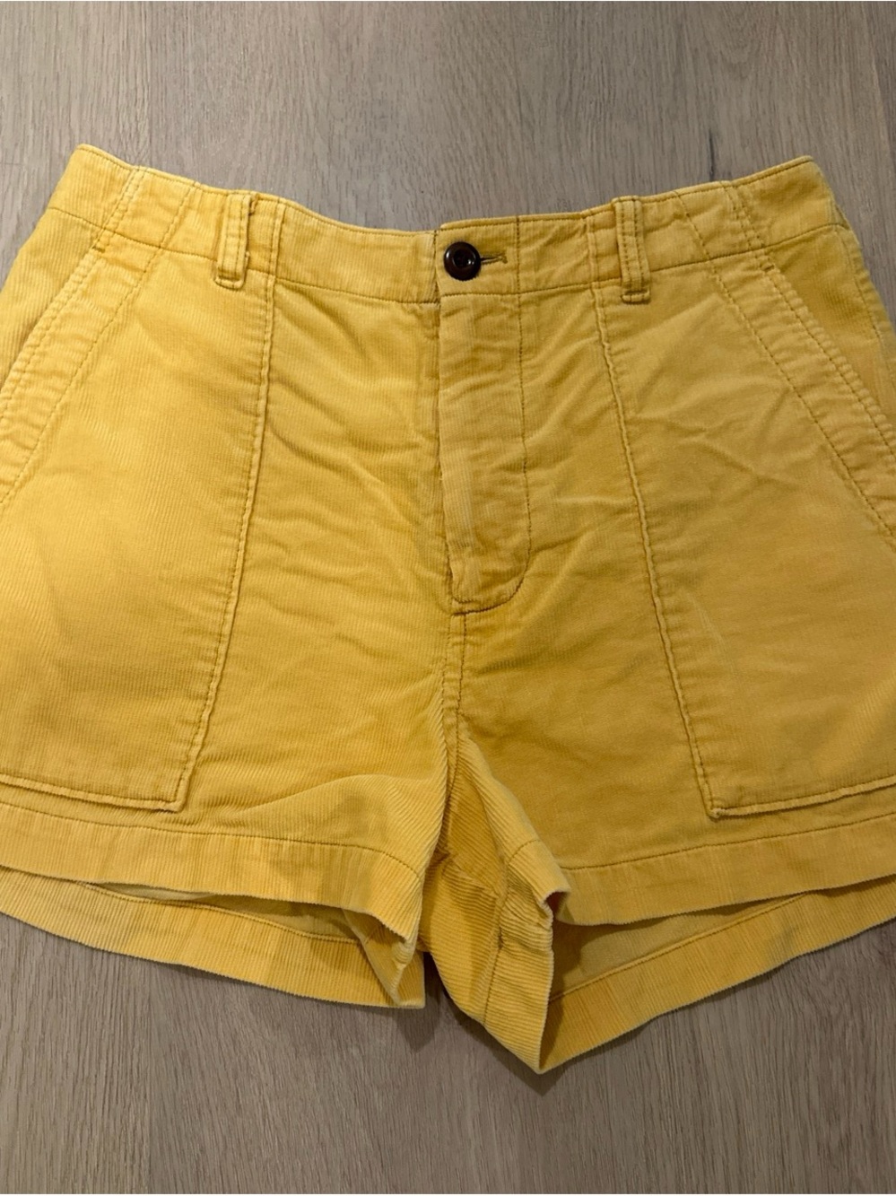 Outerknown Sunburst Yellow High-Rise Corduroy Shorts